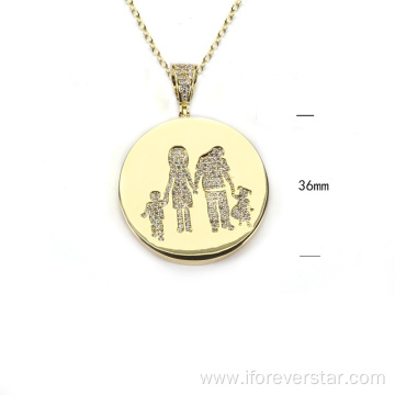 Silver 925 Jewelry Family Necklace Pendant